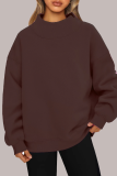 Casual Daily Solid Color Half A Turtleneck Tops