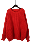 Casual Daily Solid Color Weave O Neck Tops