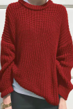 Casual Daily Solid Color Weave O Neck Tops