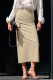 Daily Elegant Solid Color Slit Zipper Regular High Waist Straight Solid Color Bottoms