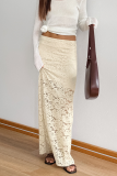 Sexy Solid Color Lace Straight Solid Color Bottoms