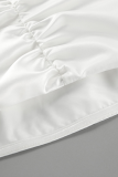Sexy Solid Color Ruffle Ruched Strapless Strapless Dresses