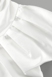 Sexy Solid Color Ruffle Ruched Strapless Strapless Dresses