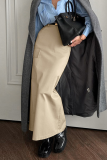Daily Elegant Solid Color Slit Zipper Regular High Waist Straight Solid Color Bottoms