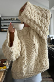 Casual Solid Color Weave O Neck Tops
