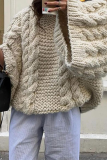 Casual Solid Color Weave O Neck Tops