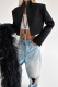 Casual Daily Solid Color Buttons Patchwork Mandarin Collar Outerwear