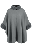 Casual Daily Solid Color Irregular Gross Mandarin Collar Outerwear