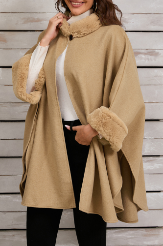 Casual Daily Solid Color Irregular Gross Mandarin Collar Outerwear