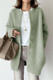 Casual Solid Color Gross O Neck Outerwear(wool felt style)