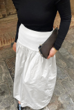 Casual Street Solid Color Patchwork Zipper Loose High Waist Type A Solid Color Bottoms