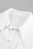 Casual Daily Solid Color Buttons Turndown Collar Tops