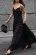 Sexy Solid Color See-Through Backless V Neck Sling Dresses