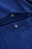 Casual Daily Solid Color Buttons Turndown Collar Tops