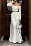 Sexy Solid Color Patchwork Ruched Without Belt Off Shoulder Long Dresses(No waist belt)