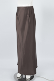 Elegant Solid Color Zipper Regular High Waist Solid Color Bottoms