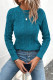 Casual Solid Color Weave O Neck Tops
