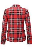 Fashion Street Plaid Patchwork Turn-back Collar Outerwear