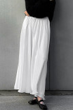 Daily Elegant Solid Color Pleated Loose High Waist Type A Solid Color Bottoms