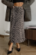 Elegant Leopard Lace Up Loose High Waist Type A Full Print Bottoms