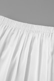 Daily Elegant Solid Color Pleated Loose High Waist Type A Solid Color Bottoms