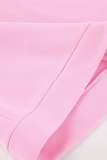 Casual Solid Color Patchwork fleece-lined O Neck Long Sleeve Two Pieces