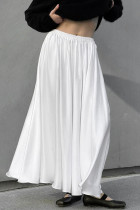 Daily Elegant Solid Color Pleated Loose High Waist Type A Solid Color Bottoms