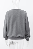 Casual Solid Color Bow Decor O Neck Tops