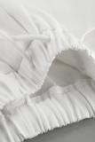 Casual Daily Solid Color Draw String Pocket Loose High Waist Wide Leg Solid Color Bottoms