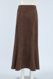 Elegant Solid Color Patchwork Zipper Regular High Waist Solid Color Bottoms