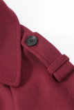 Casual Street Solid Color Pocket Lace Up Buttons Turndown Collar Outerwear
