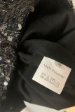Sexy Solid Color Sequins Sequined O Neck Tops