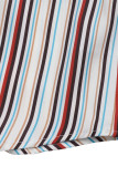 Casual Stripe Buttons Patchwork Hot Drill Contrast Turndown Collar Tops