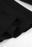 Elegant Solid Color Patchwork Zipper Peter Pan Collar A Line Dresses