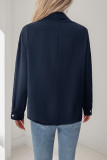 Casual Solid Color Buttons Turndown Collar Tops