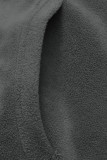 Casual Butterfly Pocket Beading Fluffy Hooded Tops