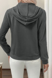 Casual Butterfly Pocket Beading Fluffy Hooded Tops