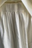 Elegant Solid Color Patchwork Pleated O Neck Long Sleeve Two Pieces