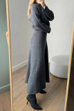 Elegant Solid Color Sequins Patchwork Sequined O Neck Long Sleeve Two Pieces