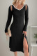 Elegant Solid Color Buttons Slit Potholes V Neck Sleeveless Two Pieces