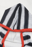 Casual Printed in imitation of sweater Draw String Pocket Hooded Tops