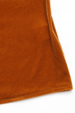 Casual Solid Color Ruched Velvet U Neck Tops