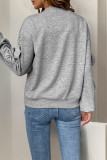 Casual Street Solid Color Bow Decor O Neck Tops
