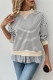 Casual Street Stripe Patchwork Contrast Half A Turtleneck Tops