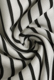 Casual Street Stripe Patchwork Contrast Half A Turtleneck Tops