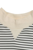 Casual Street Stripe Patchwork Contrast Half A Turtleneck Tops