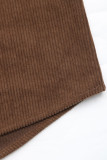 Casual Solid Color Pocket Patchwork Contrast Turndown Collar Tops