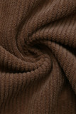 Elegant Solid Color Pocket Slit Regular High Waist Straight Solid Color Bottoms