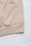 Casual Solid Color Draw String Ruffle Hooded Tops