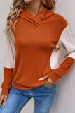 Casual Colorblock Patchwork Contrast Hooded Tops